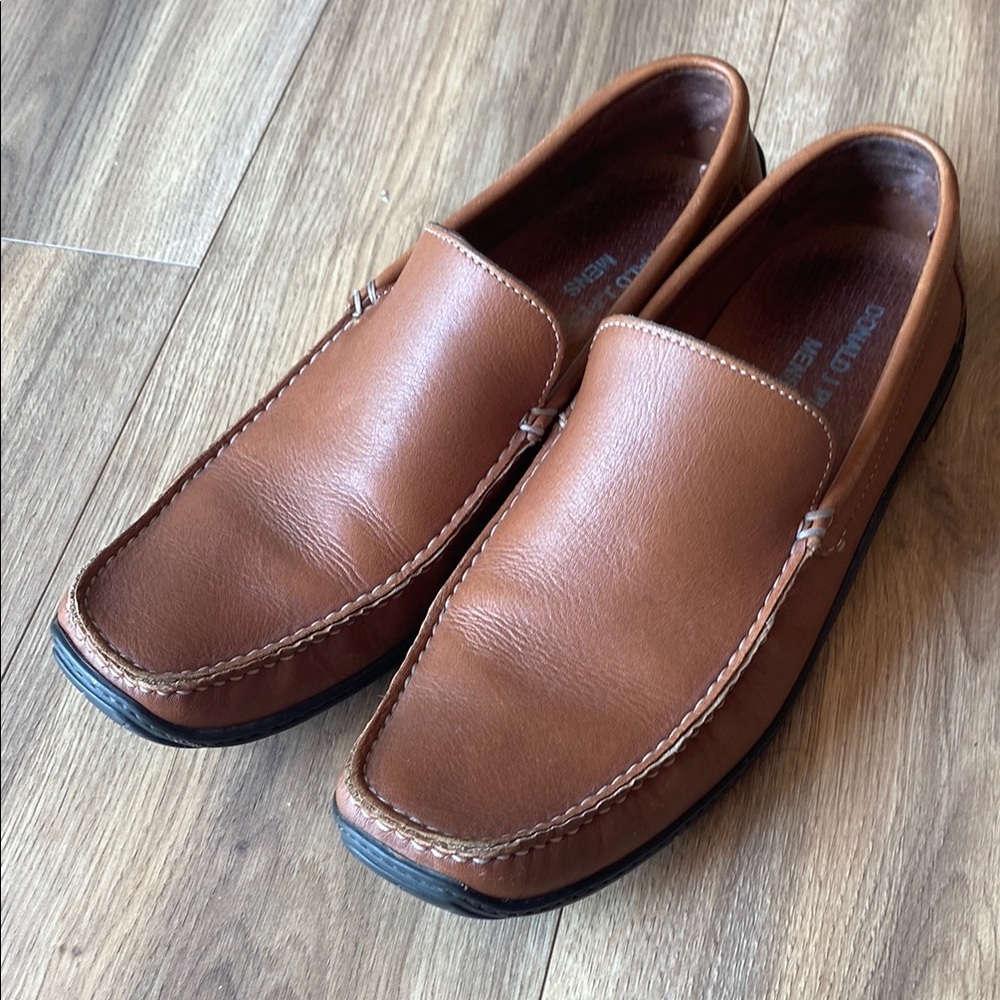 Donald J. Pliner Brown Leather Slip-On Loafers